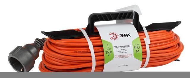Удлинитель-шнур на рамке 1х40м с заземл. 16А IP20 UFx-1e-3х1.5-40m ПВС 3х1.5 Эра Б0046813