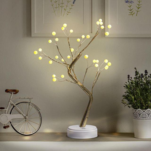 Светильник светодиодный декоративный Жемчужное дерево 36LED тепл. бел. IP20 В=45см 3хAA Эра Б0051949