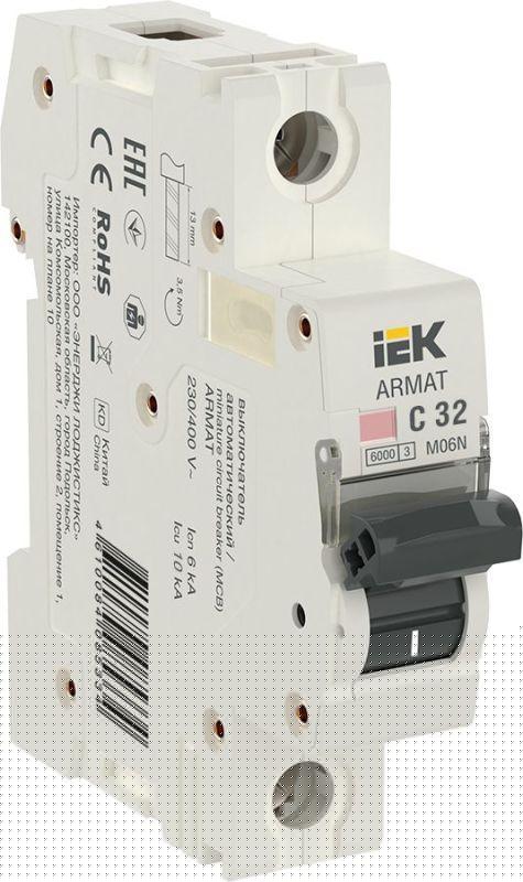Выключатель автоматический модульный 1п C 32А M06N ARMAT IEK AR-M06N-1-C032