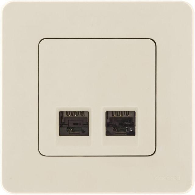 Розетка компьютерная 2-м Inspiria RJ45 кат.5E UTP сл. кость Leg 673836