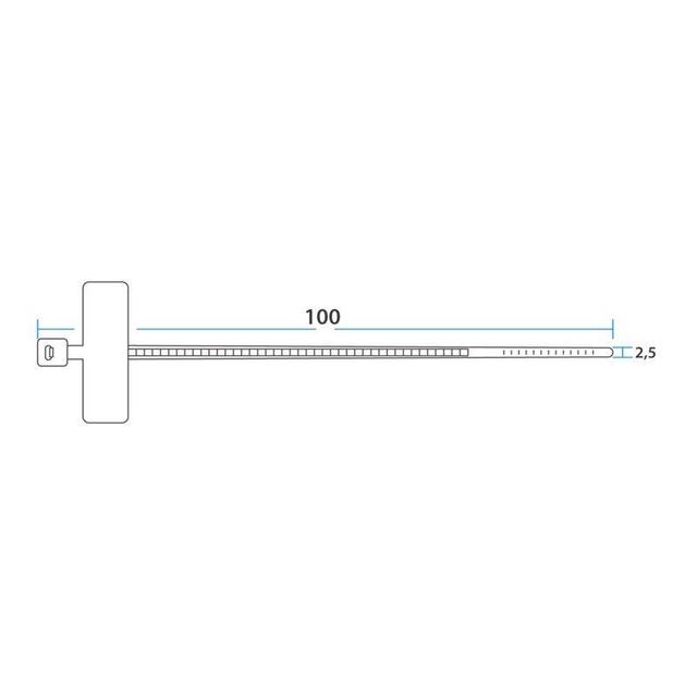 Хомут кабельный 2.5х100 под маркер нейл. бел. (уп.100шт) Rexant 07-0106