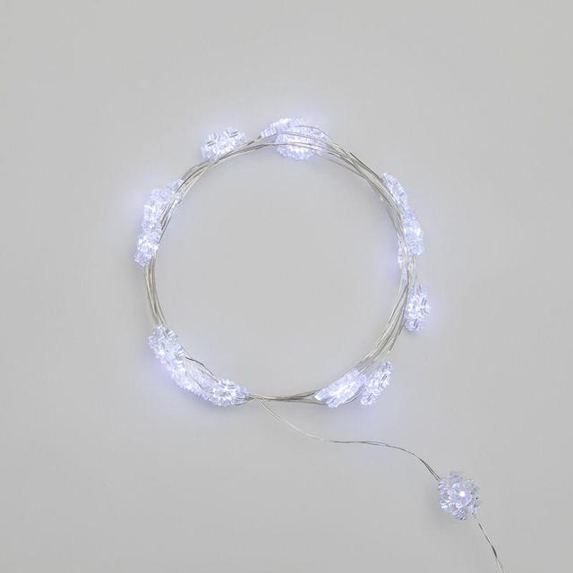 Гирлянда светодиодная "Снежинки" 2м 20LED бел. 2Вт 6В IP20 провод прозр. элементы питания 2хCR2032 (в компл.) Neon-Night 303-010