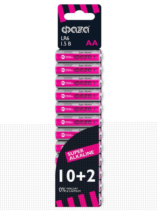 Элемент питания алкалиновый AA/LR6 1.5В Super Alkaline SBL-10+2 (уп.12шт) ФАZА 2854582