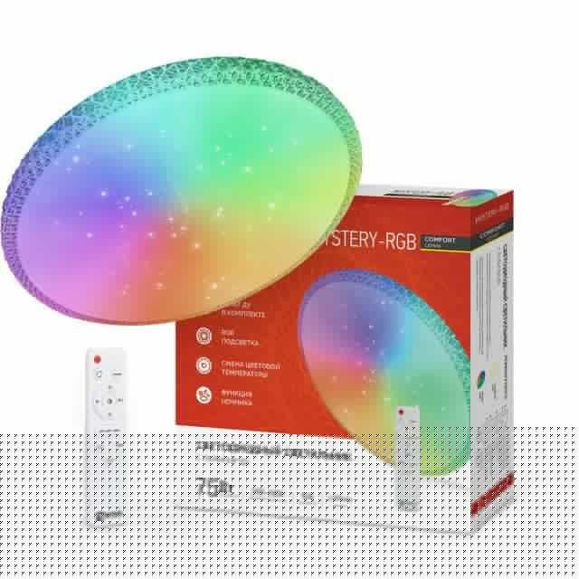 Светильник светодиодный COMFORT MYSTERY-RGB 75Вт 230В 3000-6500К 6000лм 495х85мм с пультом ДУ IN HOME 4690612044637