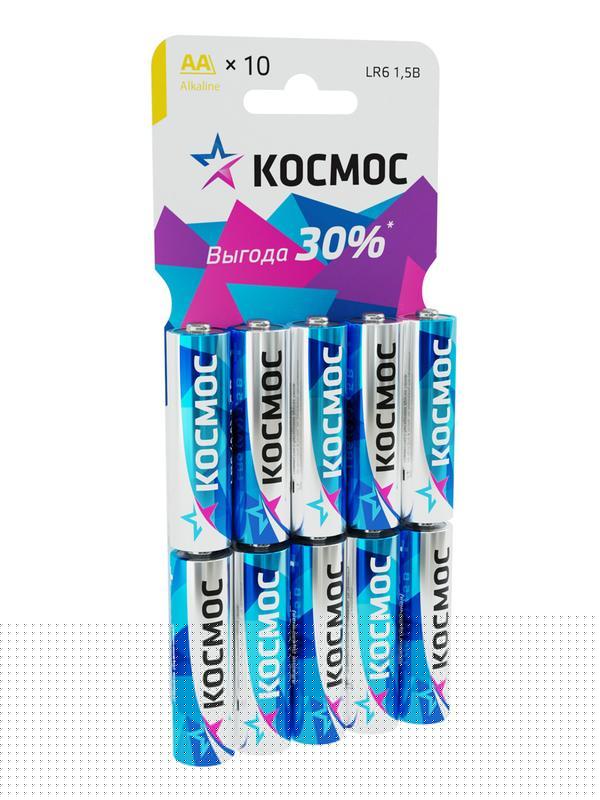 Элемент питания алкалиновый AA/LR6 10хBL (уп.10шт) КОСМОС KOCLR610BL