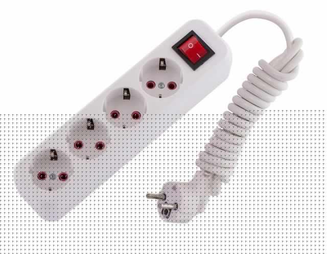 Удлинитель 4х2м с заземл. 16А IP20 Lila с выкл. LEZARD 720-0402-402
