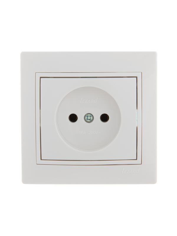 Розетка 1-м СП Mira 16А IP20 без заземл. с бел. вставкой керамика бел. LEZARD 701-0202-121