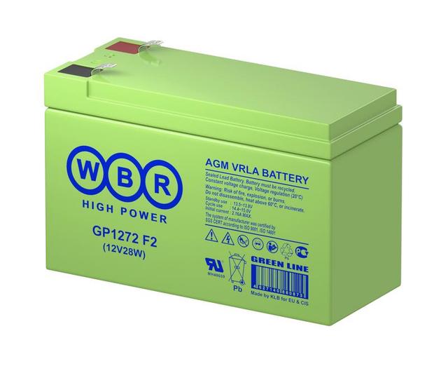 Аккумулятор 12В 7.2А.ч WBR GP1272 F2 28W